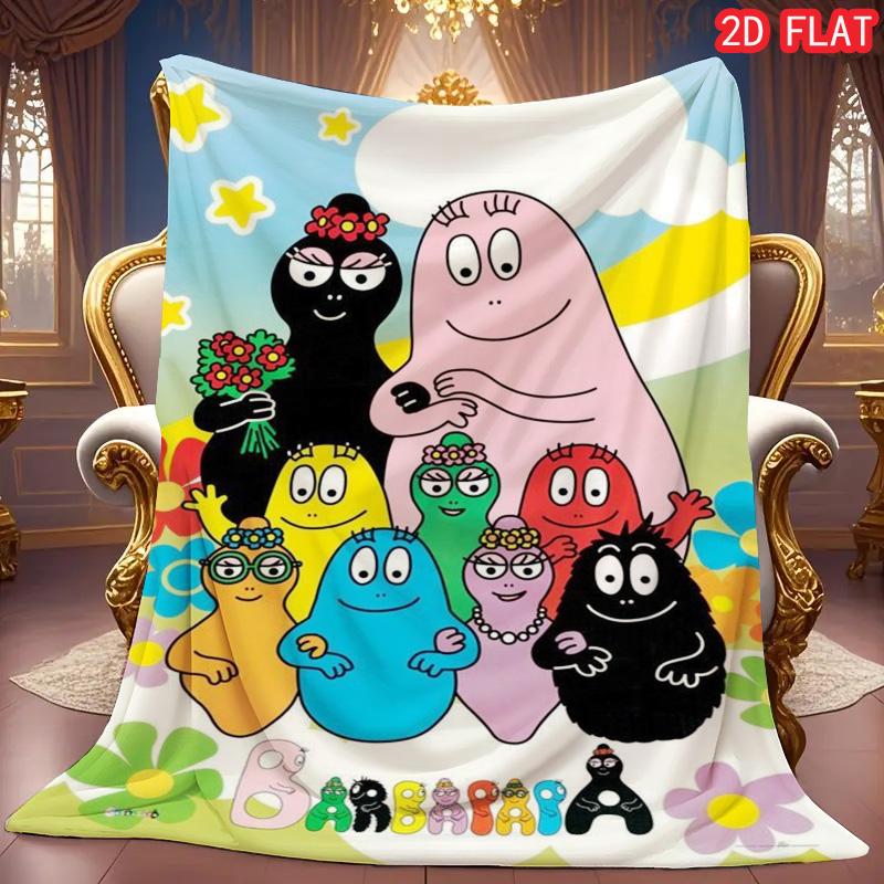 Barbapapa Family Cartoon Flannel Blanket Soft Warm Throw for Kids Adults Bed Sofa Couch All Season