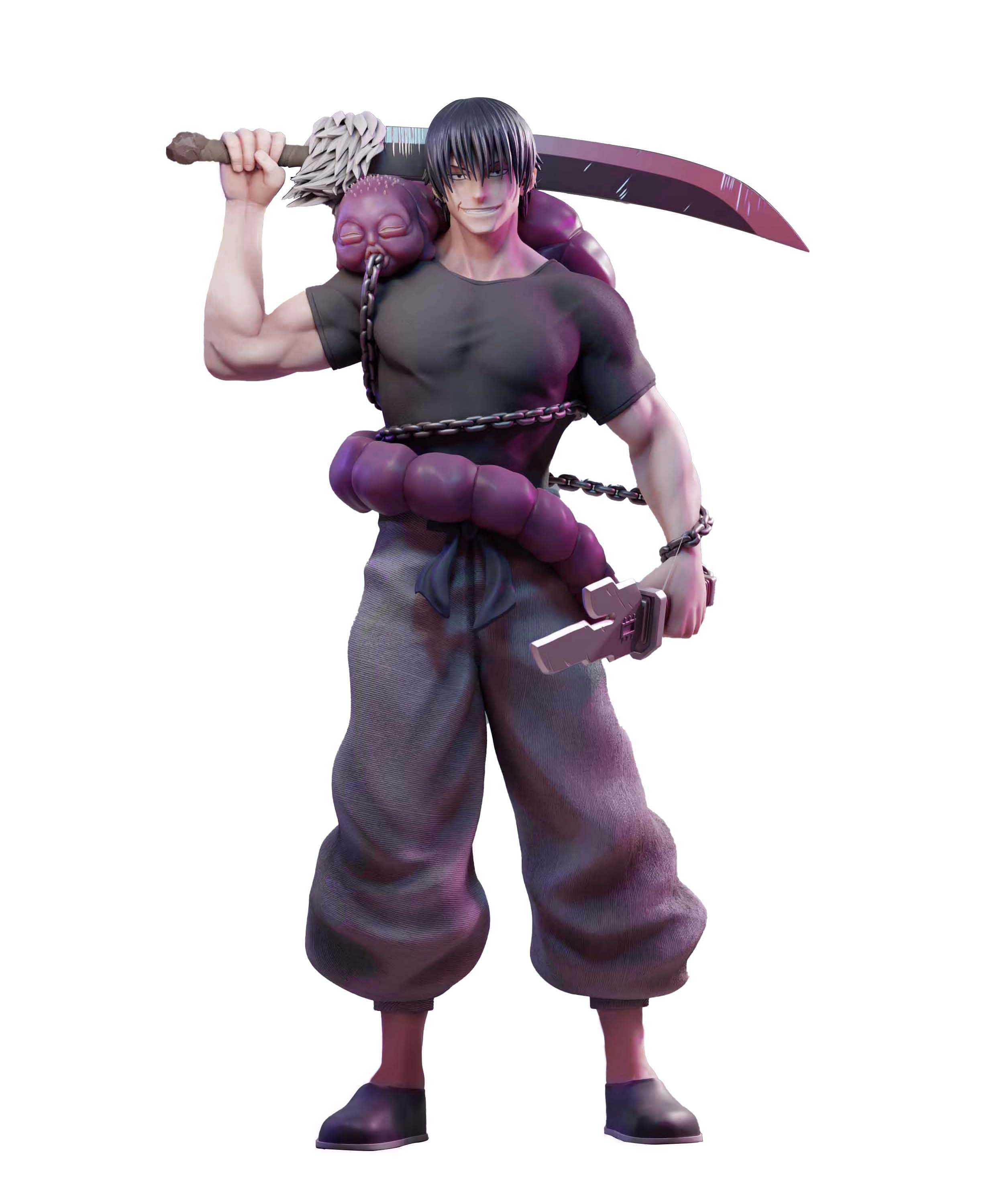 JJK Anime Figure Fushiguro Toji figurine andsome smiling combat standing Action figure Toy Collectible for boys girls Anime gift 22cm