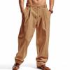 Men’s Linen Casual Trousers: Loose-fitting, Plus Size, Breathable, Straight-leg, New Style, with Drawstring Waist – Men’s