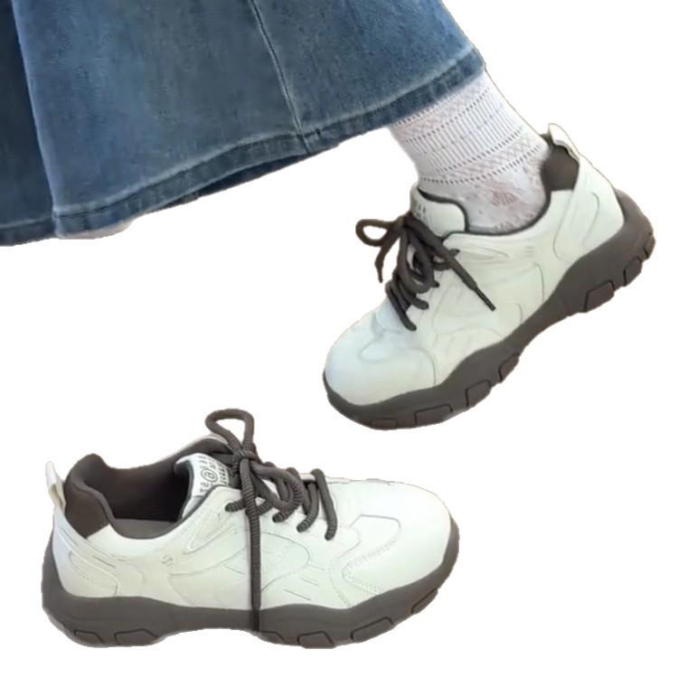 Thick-Soled German Training Shoes Women'S Winter New Muffin Soles, Lightweight And Versatile Retro Casual Sports Shoes, White Shoes Tide