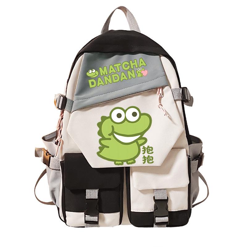 Personalized niche little crocodile expression bag schoolbag 2024 cross-border campus popular student schoolbag casual and simple