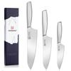 Conjunto de Facas Santoku de Aço Inoxidável KEEMAKE Lavável na Máquina e Peixe Cozinha Presente (203 mm, 160 mm, 130 mm), Seguro, Multiuso, Canhoto, Carne, Vegetal,