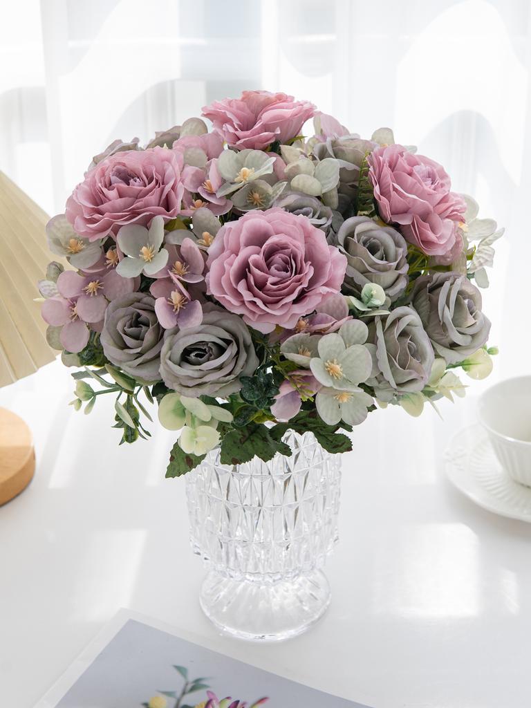 Artificial Flower Silk Hydrangea Rose Festival Outdoor Garden Wedding Bride Bouquet Vase Holiday Party Diy Gift Stage Props