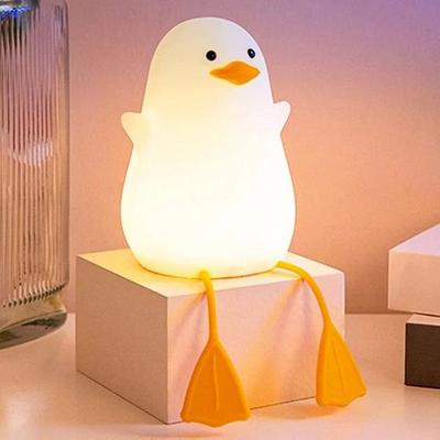 Lâmpadas de Silicone Macio Pato Sentado, Lâmpada Noturna para Quarto