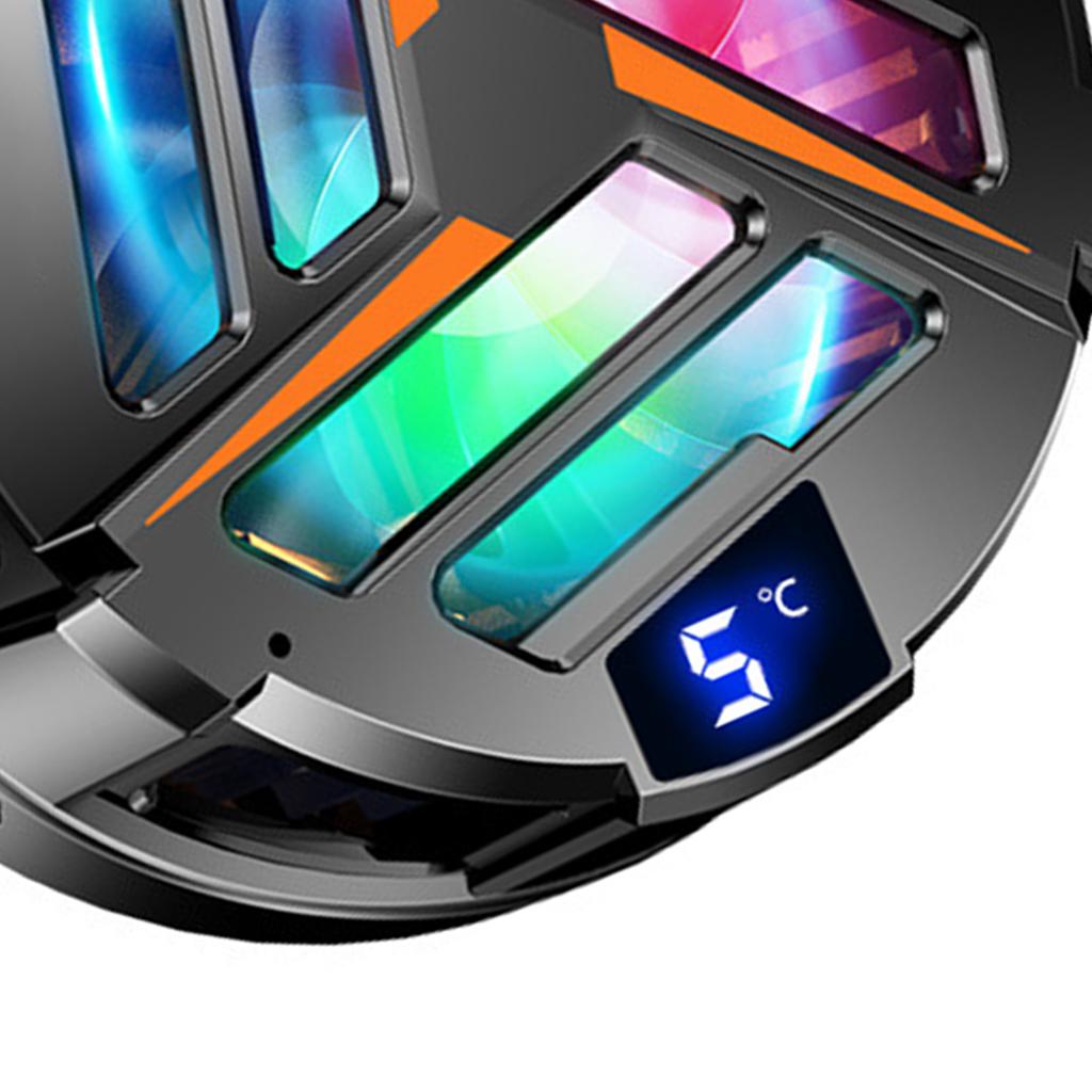Cell Phone Cooler Magnetic Absorption Semiconductor Cooling Fan Mobile Phone Radiator Digital Display for Playing Games