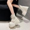 Fashion 2025 New Women's Heighten Design Short Boots Gothic Shoes Street Fashion Lady Rock Boots  Platform Punk Style Women Shoes British Style White
