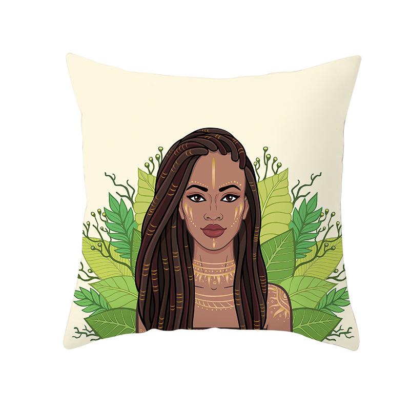 Nordic Abstract Women's Peach Leather Velvet Printed Pillowcase Home Fashion Bedside Sofa Office Cushion Cover
