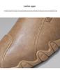 Men's Lightweight Leather Slip-On Sport Shoes, Spring/Autumn, Zipper Design, Fashion Trend