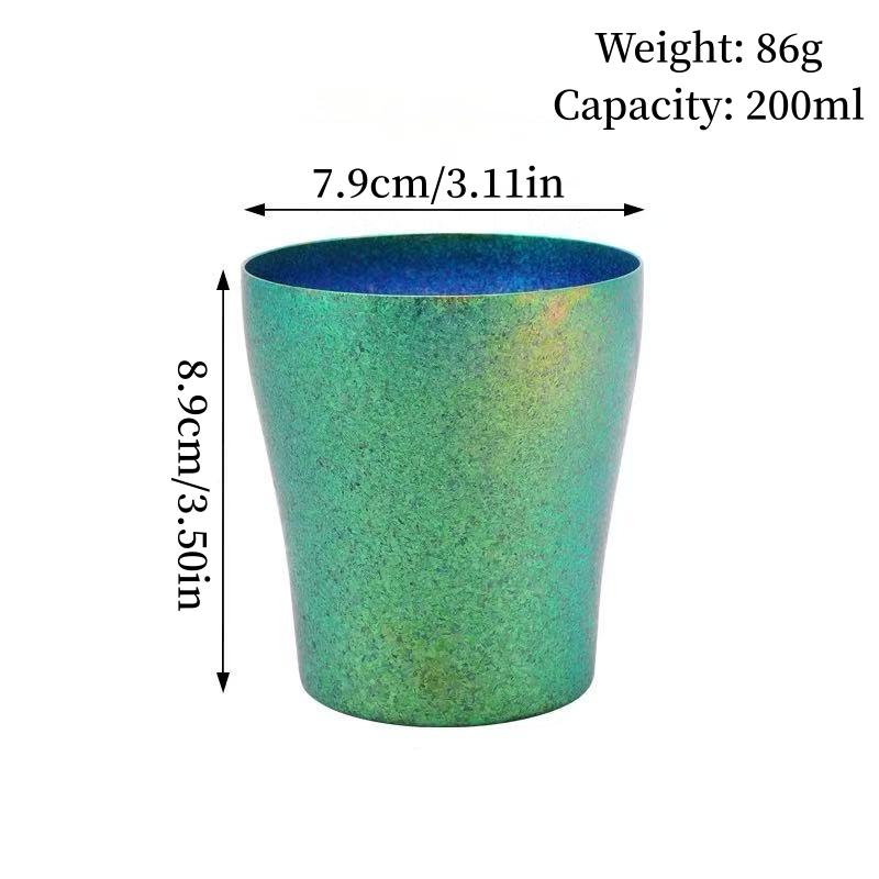 Multicolored Pure Titanium Double-Wall Coffee Mug,Outdoor Camping Water Cups,Creative Gifts Office Tea Mug 200 ml Beer Juice Cup