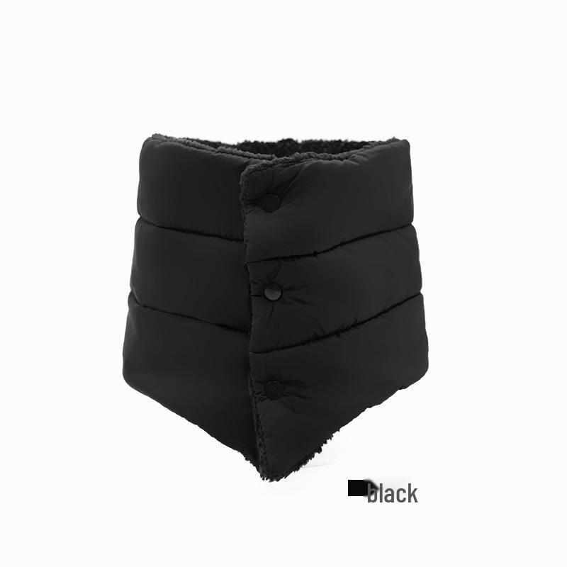 Water-Repellent Warm Plus Velvet Neck Warmer Scarf – Button Style, Solid Color for Autumn/Winter Outdoors