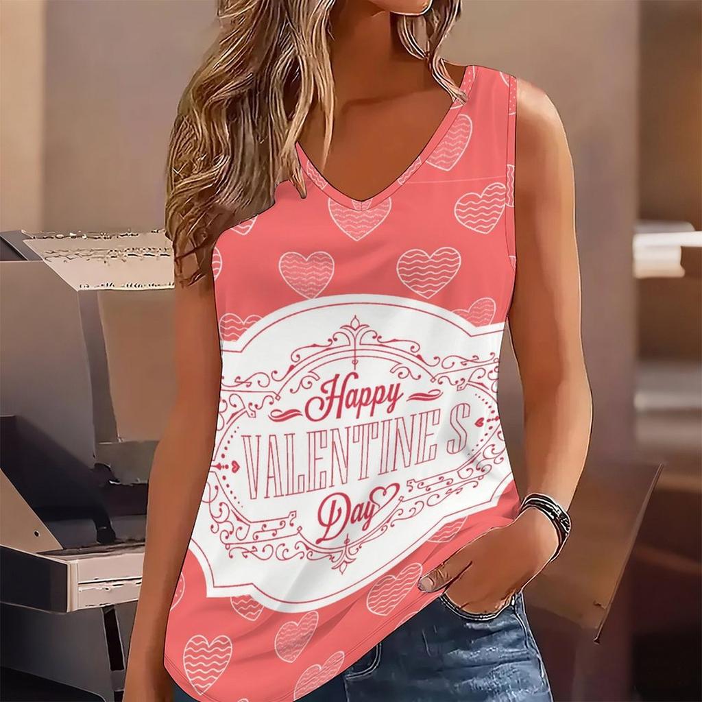 3D Heart-shaped Pattern Printed Tank Tops for Women Workout Yoga Gym Printed Summer Sport Shirts Plus Size Vests