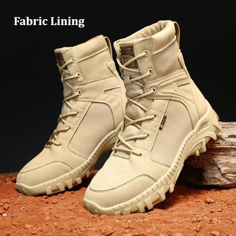 

Men s High-top Boots Outdoor Anti-slip Lace-up Flat Soft Wear-resistant Hiking Shoes Men Breathable Comfortable Combat Boots Men 46 пісочний