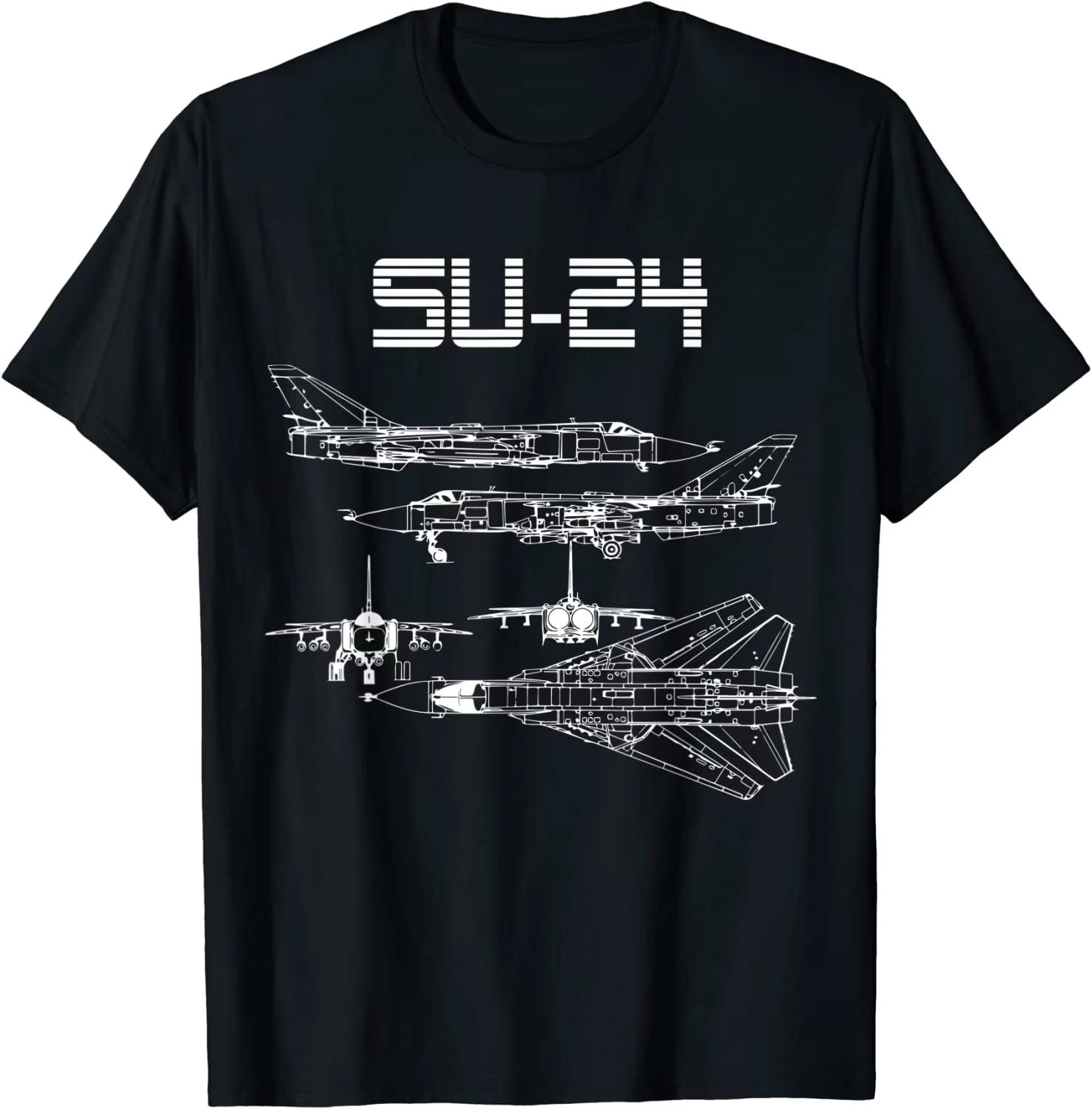 

Su24 Радянський Літак Warbird Креслення Схеми Діаграма Чоловіча Футболка З Коротким Рукавом Повсякденна Літня Футболки Для Хлопчиків 4XL