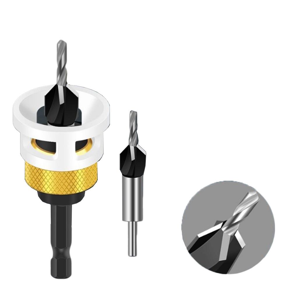 Woodworking Countersink Drill Bits Set with Hexagonal Shank and Depth Stop