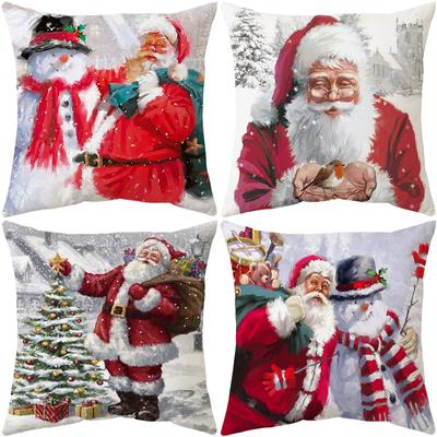 Roter Weihnachtsmann-Kissenbezug für Zuhause, Wohnzimmer, Sofa, Kissenbezug, Weihnachtsdekoration, Heim-Weihnachtsdekoration