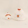 Clouds, snowman, plush hat, women's autumn and winter basin hat, ear protector, bucket hat, cute warm headgear, showing a small face
