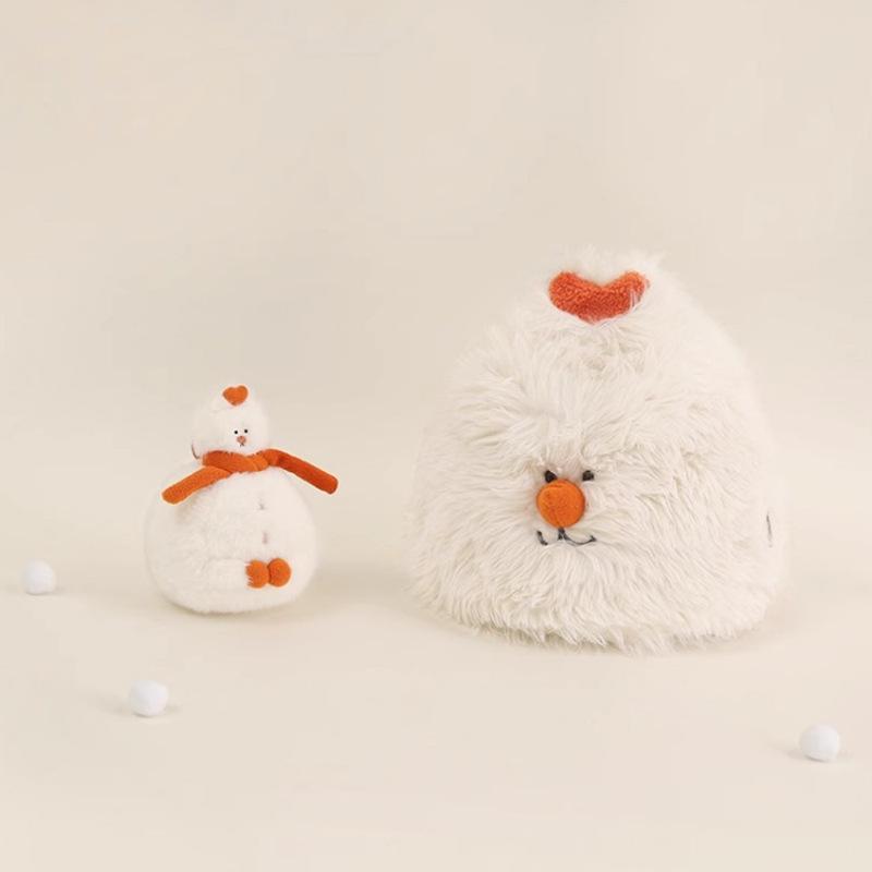 Clouds, snowman, plush hat, women's autumn and winter basin hat, ear protector, bucket hat, cute warm headgear, showing a small face