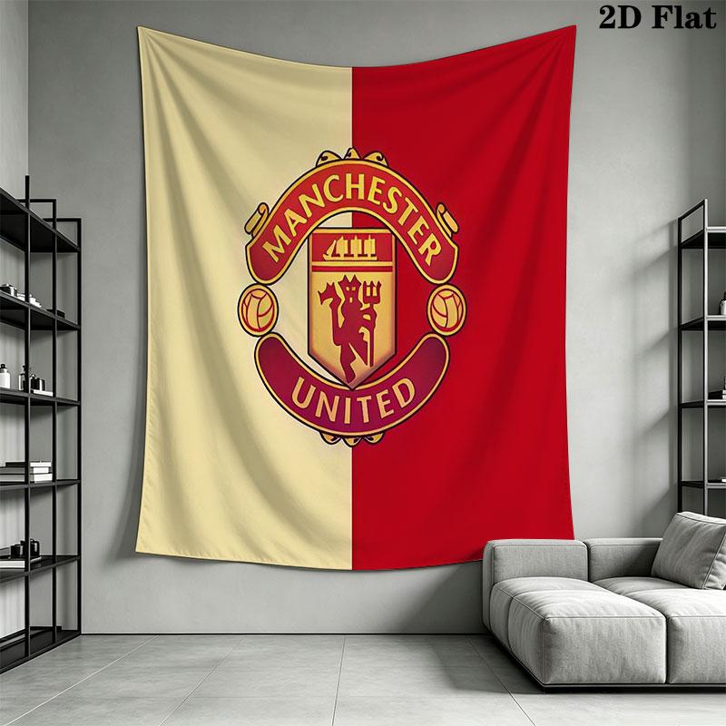 Man Utd J Wall Hanging Printed Fabric Blanket Decorative Tapestries for Bedroom Living Room Home Decor