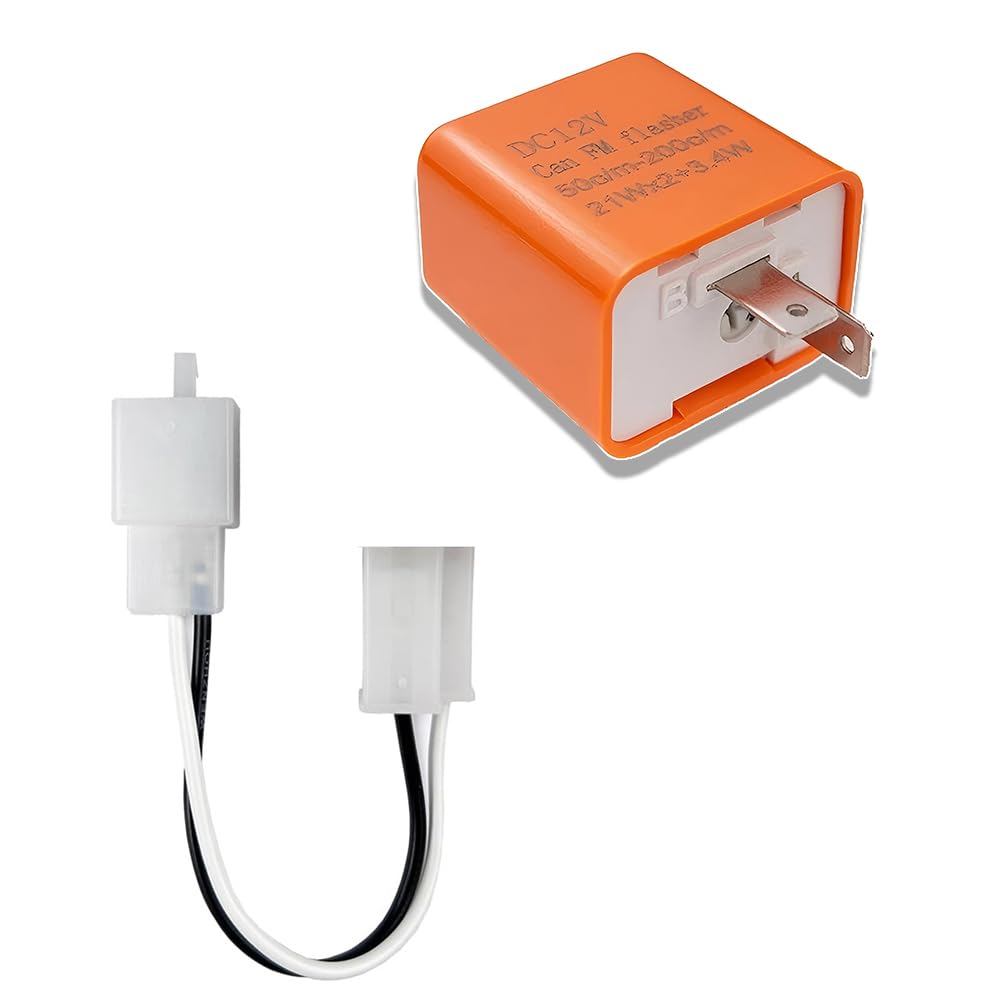 

TUDOUZZZ Реле поворотников для мотоцикла 2 контакта Регулируемая скорость мигания Универсальное оранжевый