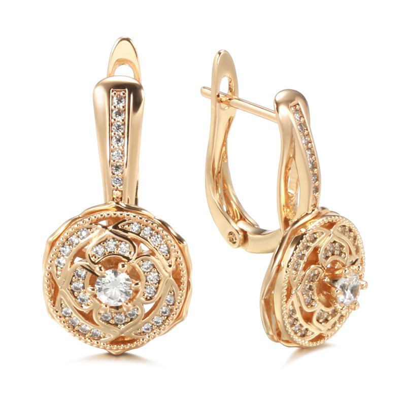 SIMJOO Personality Design Temperament Rose Gold Hollow Ear Buckle Jewelry