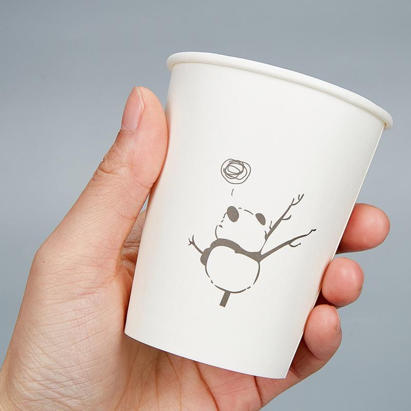 2025 New 50pcs Disposable Cartoon Cute Cups White Thicken Durable Cups for Hot and Cold Drinks Household Party Office Coffee Cup