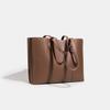 Big Bag, New Leather Shoulder Bag, Fashionable and Versatile Cowhide, Women's College Style Commuting Handbag, Tote Bag