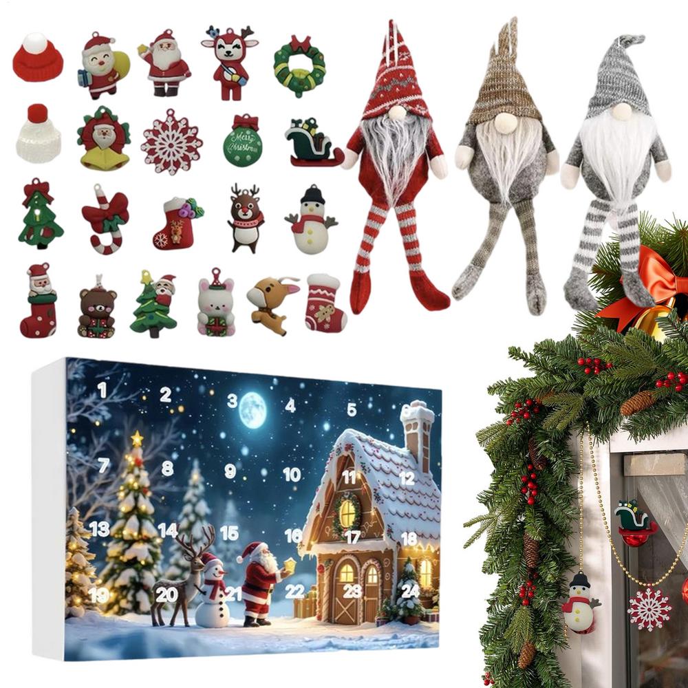 Christmas Count Down Calendars Gnome Christmas 24 Days Countdown Calendar Festive Toy Doll For Home Festival Party Holiday