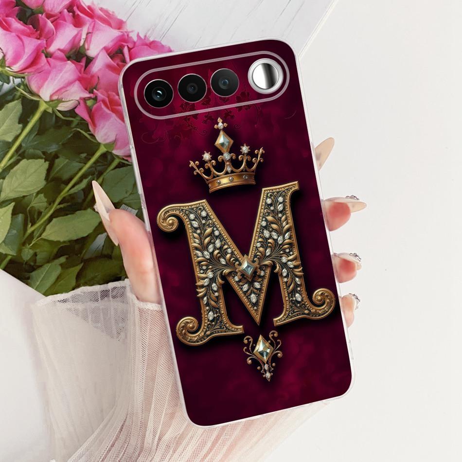 For Realme 16 RMX5171 2026 Royal Crown Initial Letter Couple Phone Case For Realme 16 5G Soft Silicone TPU Covers Bumpers