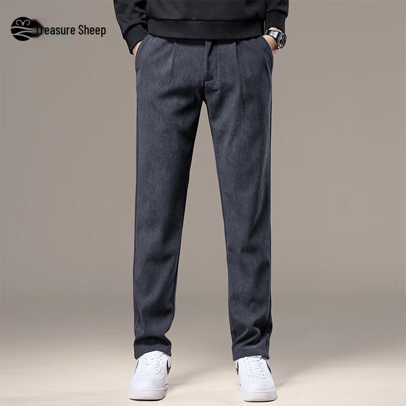 Bao Cai Yang Men's Corduroy Straight-Leg Warm Casual Pants