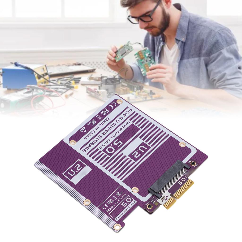 PCIe 5.0 X4 to U.2 Hard Disk Adapter High Speed 128Gbps SFF8639 Expansion Card with Bracket for   for  