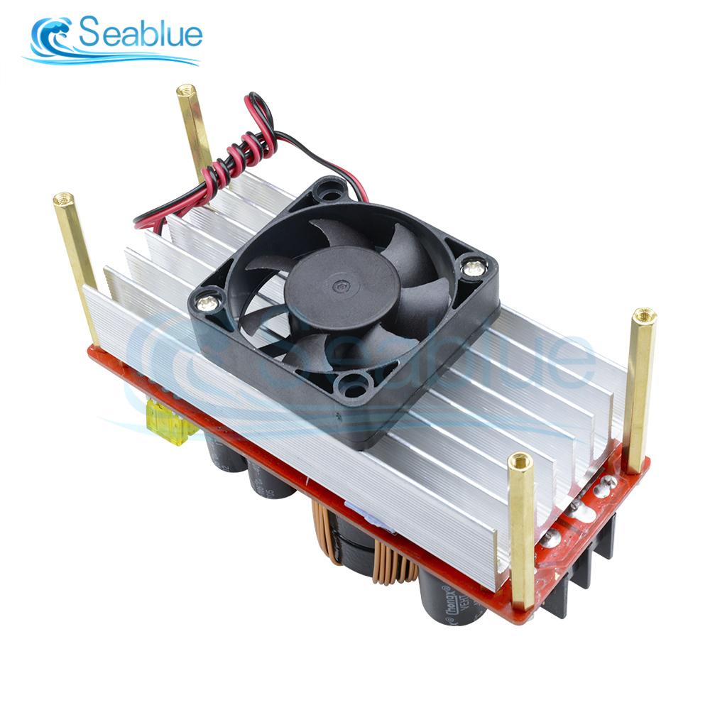 DC-DC 1500W 30A Voltage Step Up Boost Converter CC CV Power Supply Module Step Up Constant Current Module 10-60V to 12-97V Fan