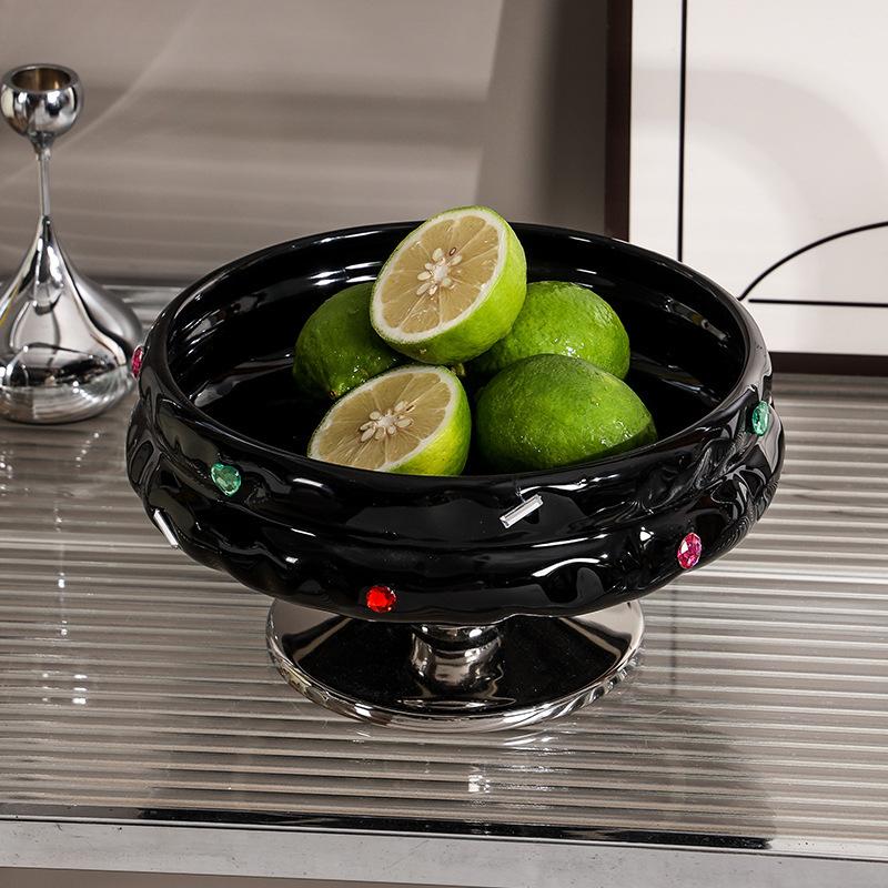 Platou de Fructe Creativ din Ceramică cu Picior Înalt pentru Living, Nuntă, Petrecere, Gustări, Desert, Veselă de Înaltă Calitate