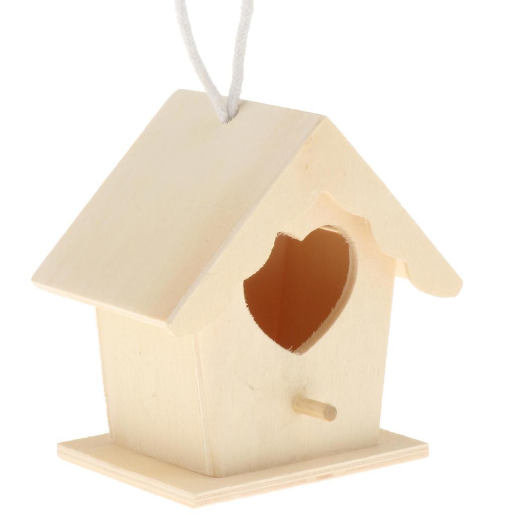 Creative Balcony Wooden Bird House Breeding Cage Box Feeding for Wren