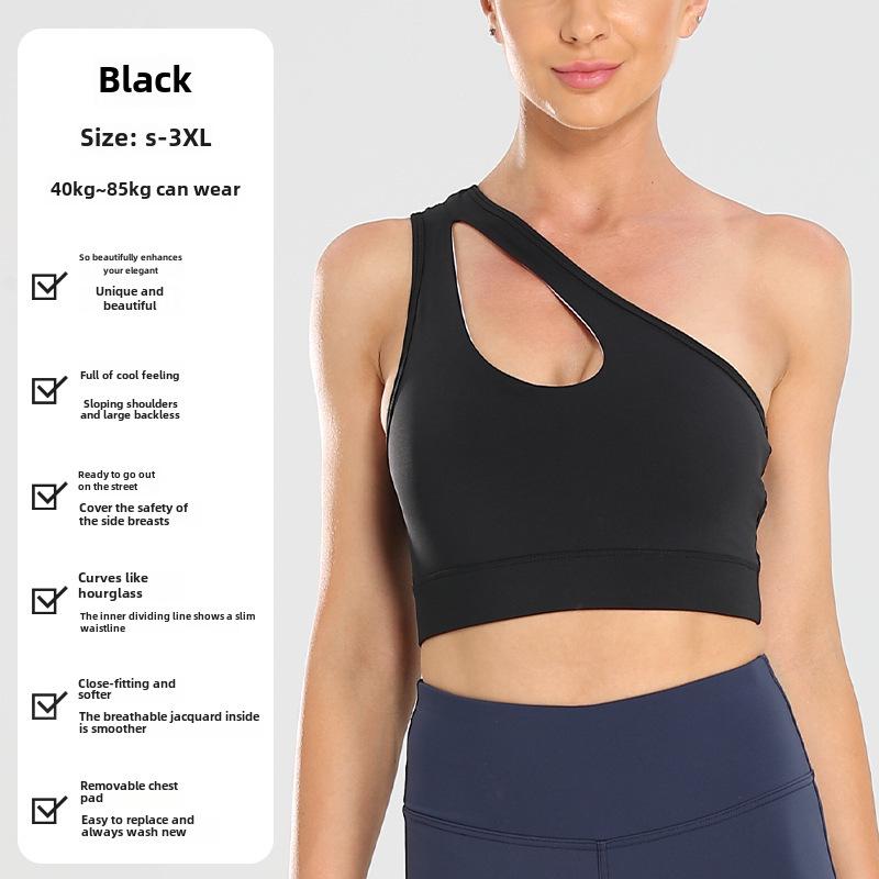Large Women's Sports Bra with Detachable Cups for Yoga - Shockproof, Supportive, and Elegant Design