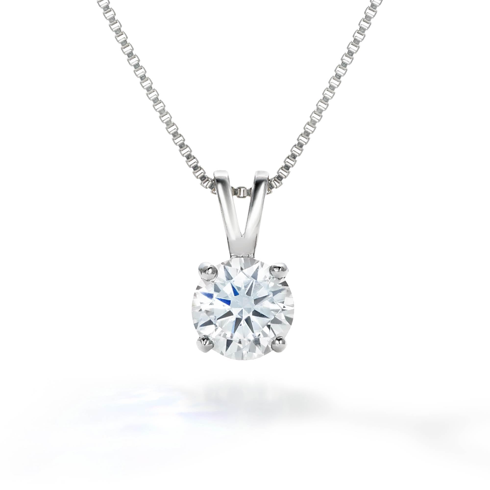 

Gift from New York 1.25ct Platinum-Plated Solitaire Necklace for Women, 925 Sterling Silver, Hypoallergenic, Gift for Women