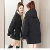 Women's Hooded Autumn and Winter Buttoned Long-sleeved Zipper Cardigan Mid-length Fashion Loose Casual Jacket Top