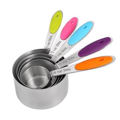 ZhiShi Colorful Handle Stainless Steel Measuring Cup Set