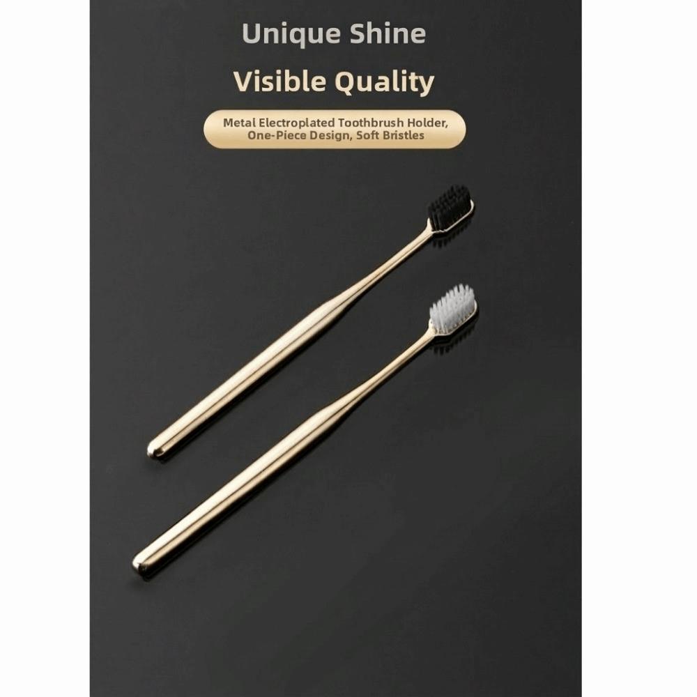 Gold Silver Dental Brushes Luxury Adult Tooth Brush Oral Care Manual Toothbrush Family Oral Care