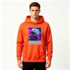 Men's Pullover Hoodie Anime Character Print Casual Long Sleeve Hooded Sweatshirt for Daily Wear