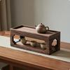 Walnut Wood Tea Rack Traditional Design Desktop Shelf Elegant Display Stand