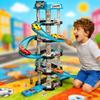 5-Level 3D Parking Garage Track Playset with 2 Cars, 360° Rotating, Drift Tracks, Helipad & Launcher | DIY Assembly Educational Toy