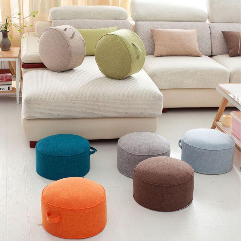 Tatami Floor Round Pillow Seat Cotton Linen Cushion Meditation Chair Stool