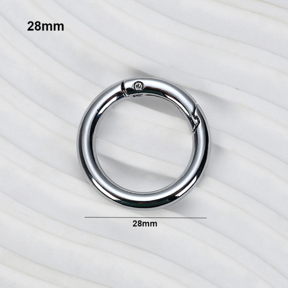 Black O-Ring Buckles Clips Zinc Alloy Round Push Trigger Snap Hooks Plated Gate Spring Carabiner