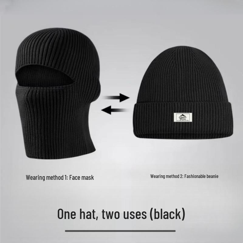 New Arrival: Trendy Woolen Hat - Two-Way Knit for Autumn/Winter, Perfect for Men's Outdoor Cycling