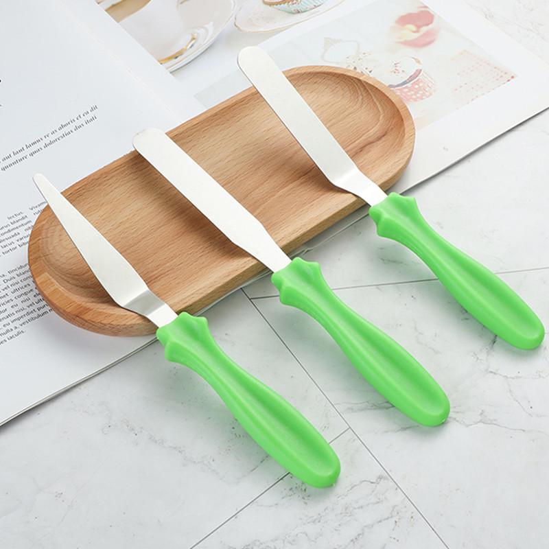 

Набор ножей-шпателя для крема из нержавеющей стали для украшения гладкого наполнения, плоский скребок, лезвие, инструмент для выпечки зелёный