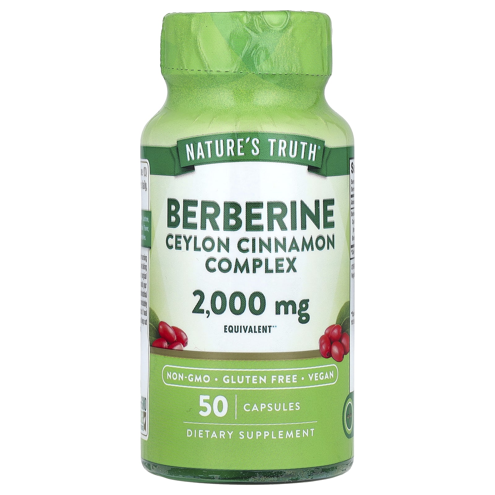 

Nature s Truth, Berberine Ceylon Cinnamon Complex, 2,000 mg, 50 capsules