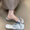 Bow Thick Heel High Heel Cool Slippers French Evening Breeze Gentle Fairy Word Slippers 2025 Summer Wear New