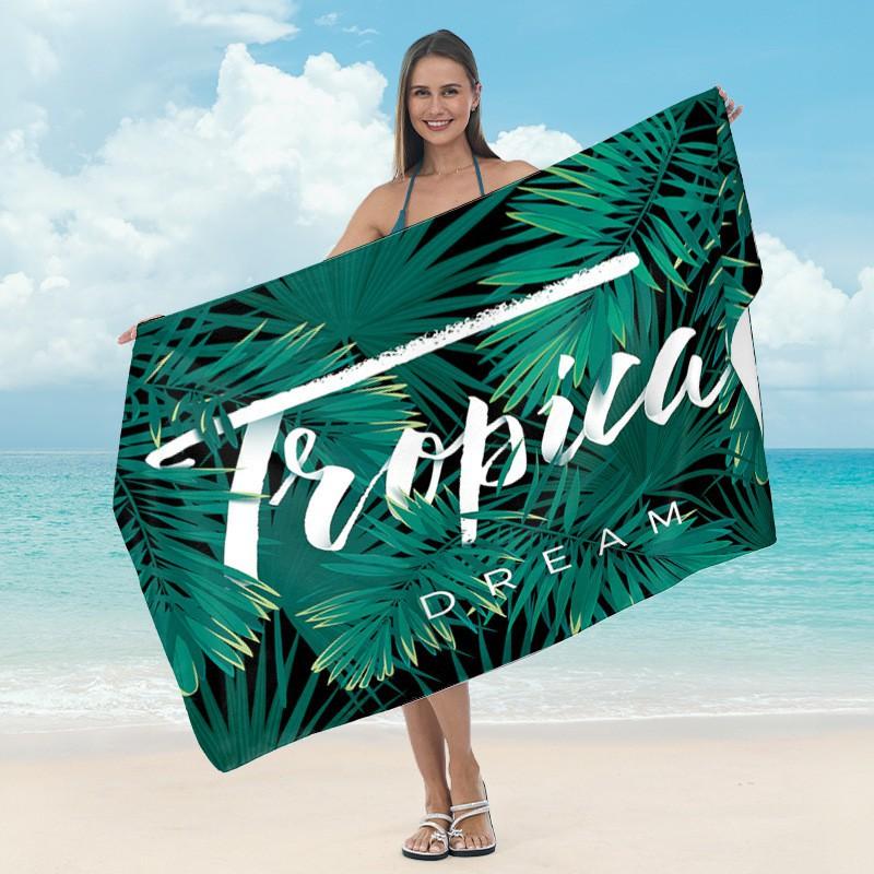 Ultrafine Microfiber Quick-Dry Beach Towel Adults Digital Print Sports Swim Cover-Up Gym Fitness Lightweight Absorbent Blanket