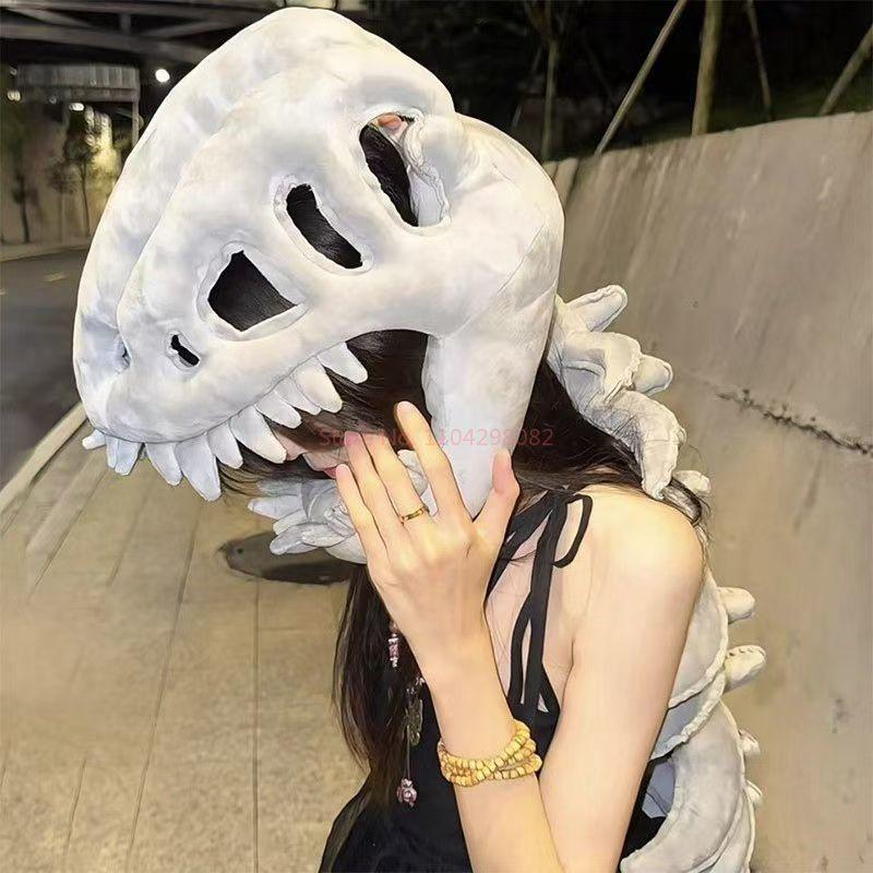 Dinosaur Plush Headgear Set Celebrity-Style Funny Dinosaur Skeleton Hat Soft Cartoon Costume Accessory Party Prop Toys Kid Gifts