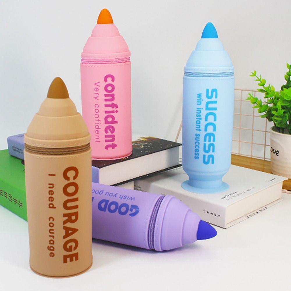 

Силиконовый пенал в форме ручки, держатель для кистей для макияжа, новый настольный органайзер